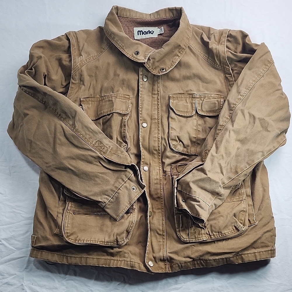 Marks Contractor Construction Work Tan Men's Heavy Duty Jacket Sz XL